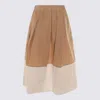 Antonelli Beige And White Cotton Skirt