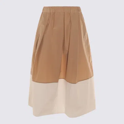 ANTONELLI BEIGE AND WHITE COTTON SKIRT