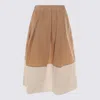 Antonelli Beige And White Cotton Skirt In Brown