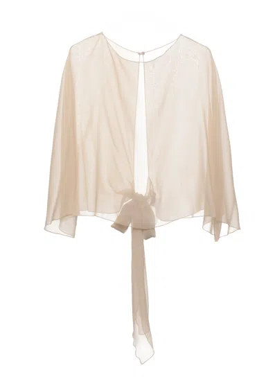 Antonelli Beige Christian Silk Scarf In Neutral