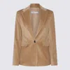 Antonelli Beige Cotton Grumello Blazer In Brown