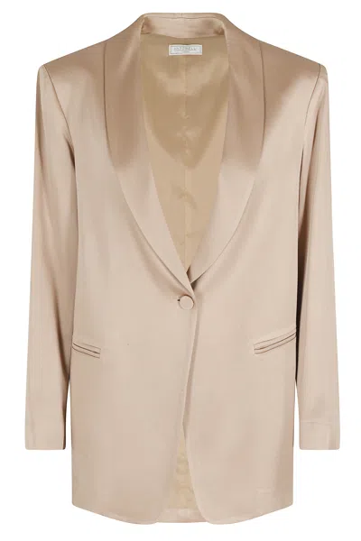 Antonelli Beige Edward Shawl-lapels Acetate-blend Blazer In Neutral