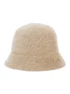 Antonelli Beige Hat With Brushed-effect In Faux Fur Woman In White
