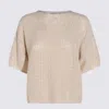 Antonelli Beige Linen And Cotton Top