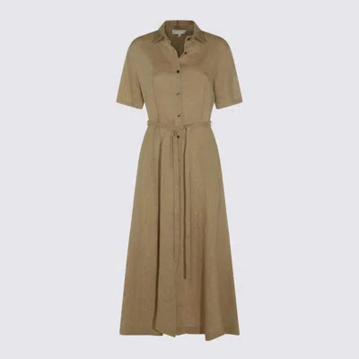 Antonelli Beige Linen Dress In Neutral