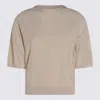 Antonelli Beige Linen T-shirt In Multicolor