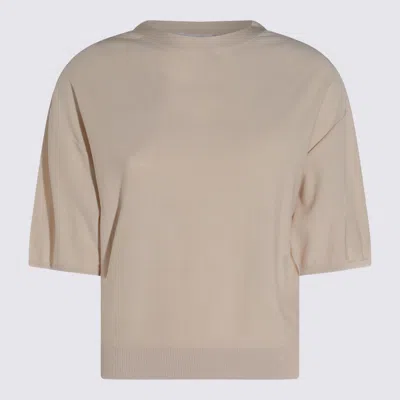 Antonelli Beige Linen T-shirt In Multicolor