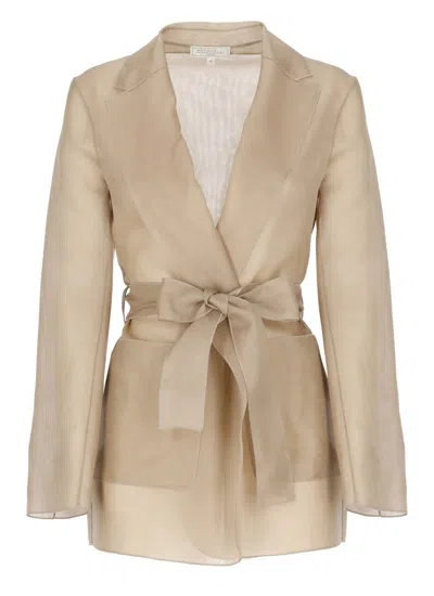 Antonelli Beige Viscose James Jacket In Brown