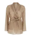 Antonelli 'james' Beige Jacket With Notched Revers And Adjustable Belt Closure