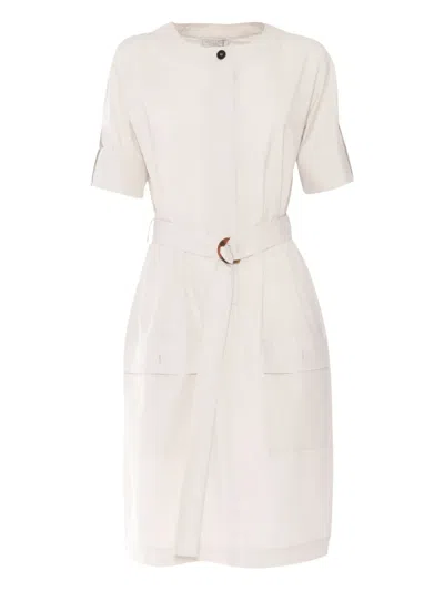 Antonelli Belted Midi Dress In White