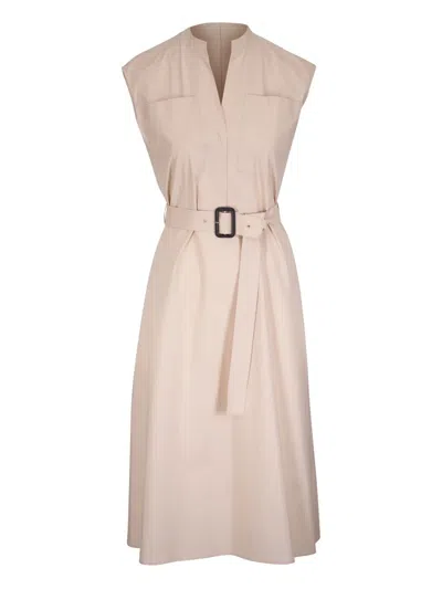 Antonelli Belted Midi Dress In Neutrals