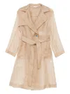 Antonelli Collar-buttoned Belted Trench Coat In Neutral