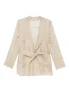 Antonelli Belted Silk Jacket In Neutral