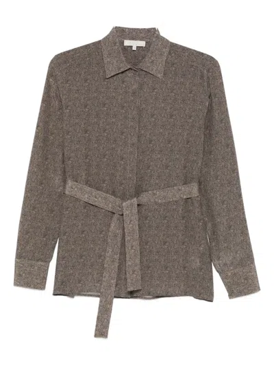 Antonelli Belted Top In Brown