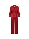 Antonelli Belted Wrap Jacket In Red