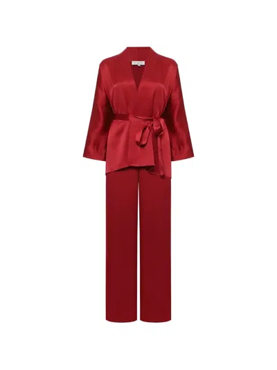 Antonelli Belted Wrap Jacket In Red