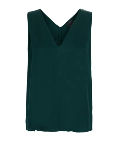 Antonelli Bergamo V-neck Sleeveless Top In Green