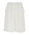 Antonelli White Bermuda Shorts With Elastic Waist And Side Pocket