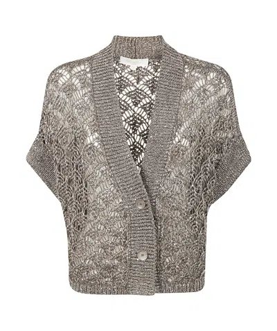 Antonelli Bizet Cardigan Sweater In Darkbrown