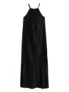 Antonelli Black Silk Blended Midi Dress In Black