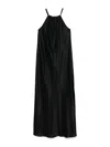 Antonelli Black Silk Blended Midi Dress In Black