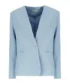 Antonelli Collarless Single-button Jacket In Blue