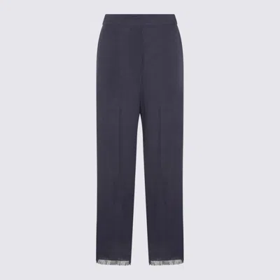 ANTONELLI ANTONELLI BLUE LINEN PANTS