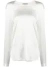 Antonelli Boat-neck Satin Sweatshirt In White