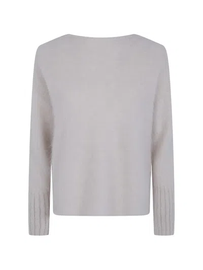 Antonelli Boat-neck Alpaca Sweater In Gray