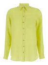 ANTONELLI YELLOW SHIRT WITH BUTTONS IN LINEN WOMAN