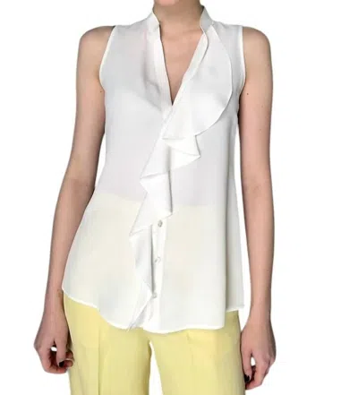 Antonelli Botticelli Ruffled Sleeveless Blouse In Milk White