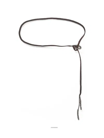 Antonelli Braided Bead-embellished Belt In Brown
