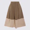 Antonelli Beige And White Cotton Skirt