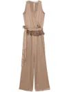 Antonelli Wrap Design Jumpsuit With Feather Details
