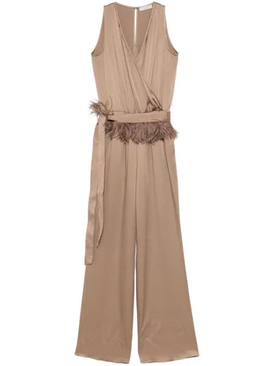 Antonelli Brown Jumpsuit With Belted Waist