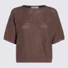 Antonelli Brown Linen And Cotton Top