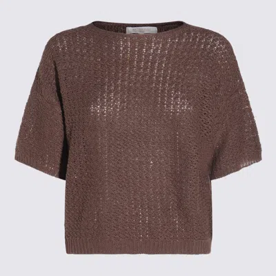 ANTONELLI BROWN LINEN AND COTTON TOP