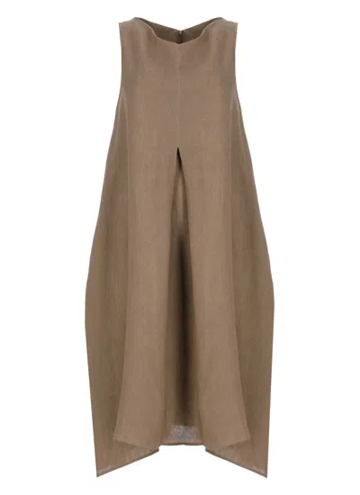 Antonelli Brown Linen Dress
