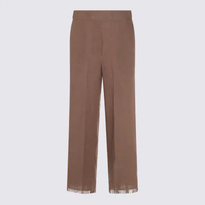 ANTONELLI BROWN LINEN PANTS