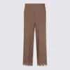 Antonelli Brown Linen Pants In Multicolor