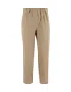 Antonelli Brown Relaxed Trousers With Elastic Waistband In Pink