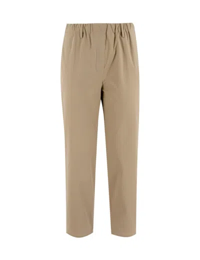 Antonelli Brown Relaxed Trousers With Elastic Waistband In Pink