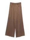 Antonelli Wide-leg Brown Trousers With Minimalist Design In Brown