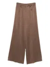 Antonelli Wide-leg Brown Trousers With Minimalist Design In Brown