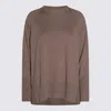 Antonelli Raglan-sleeve Side-slit Sweater In Brown