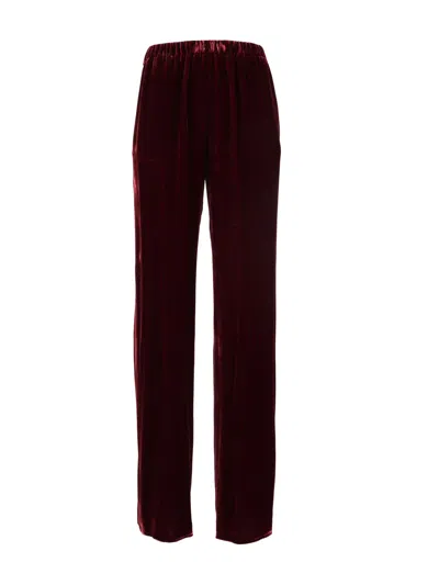 Antonelli Burgundy Elastic Waist Straight-leg Pants In Red