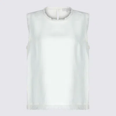 Antonelli Butter Viscose And Linen Blend Top In Green