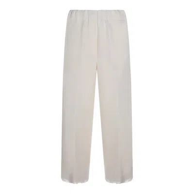 Antonelli Elastic Waist Casual Pants In White