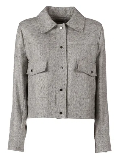 Antonelli Tailored White Jacket With Structured Fit And Minimalist Design In Gray