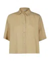 Antonelli Button-up Short Sleeve Top In Neutral